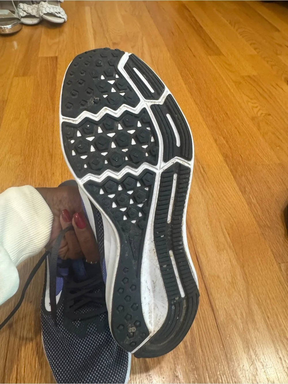 Nike Black and Purple Downshifter Athletic Sneakers